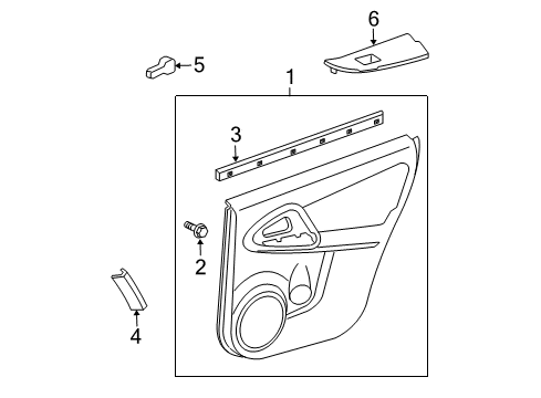 2010 Toyota RAV4 Front Door Door Trim Panel Diagram for 67640-0R010-B3