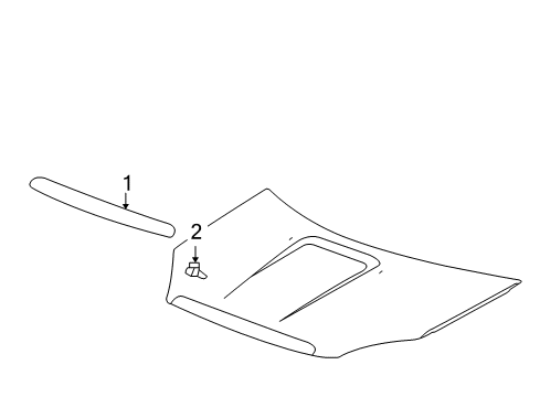 2011 GMC Acadia Exterior Trim - Hood Molding Diagram for 25807062