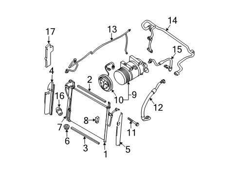 2015 Nissan Armada Air Conditioner Seal-Rubber Diagram for 92180-7S000