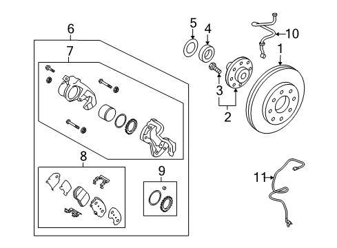 2009 Hyundai Azera Anti-Lock Brakes Brake Assembly-Front, LH Diagram for 58110-3L100