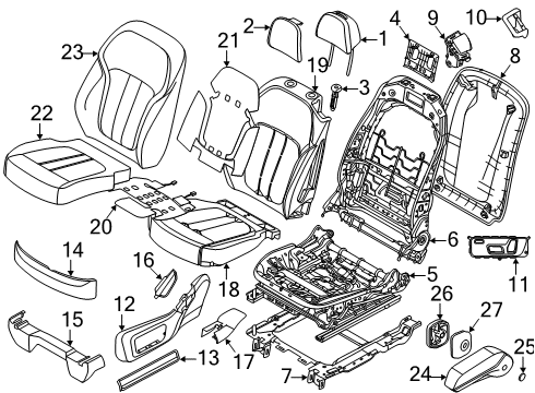 2022 BMW X7 Second Row Seats COVER FOR COMFORT SEAT, LEAT Diagram for 52209476809