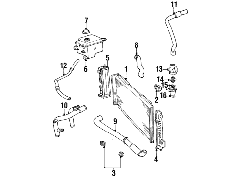 1997 Lincoln Continental Radiator & Components Hose Diagram for F5OY-8548-AA