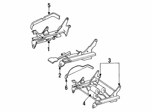 1996 Chrysler LHS Seats & Track Components Switch-Power Seat - Right W/KNOB Diagram for 4746110