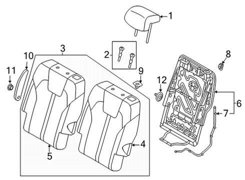 2022 Kia Sorento Second Row Seats Guide Assembly-R/S H/RES Diagram for 89722S2000GYT
