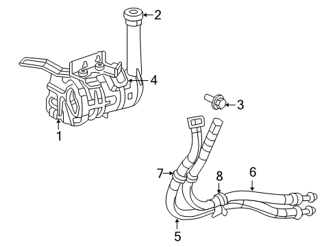 2009 Chrysler Aspen P/S Pump & Hoses, Steering Gear & Linkage Hose-Power Steering Pressure And Return Diagram for 68029230AB
