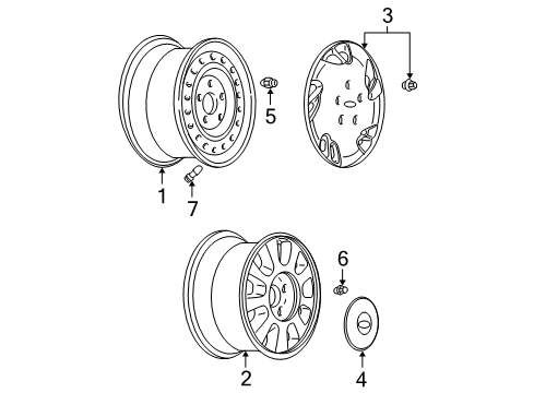 2000 Chevrolet Malibu Wheels, Covers & Trim Hub Cap ASSEMBLY (Gold Chevy Bow-Tie) *Silver Spark Diagram for 9594280