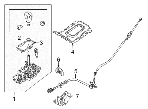 2013 Lincoln MKX Shifter Housing Gear Shift Assembly Diagram for GA1Z-7210-BB