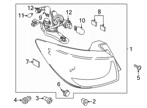 2020 Toyota Yaris Bulbs License Lamp Bulb Diagram for 90118-WB899