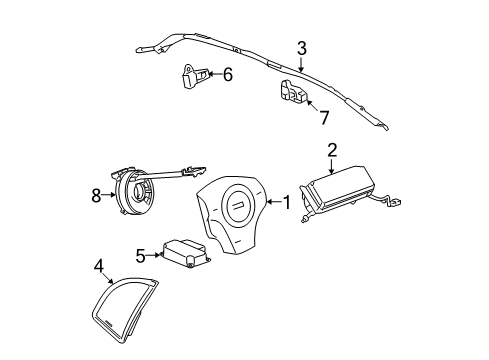 2007 Saturn Aura Air Bag Components Front Impact Sensor Diagram for 15141554