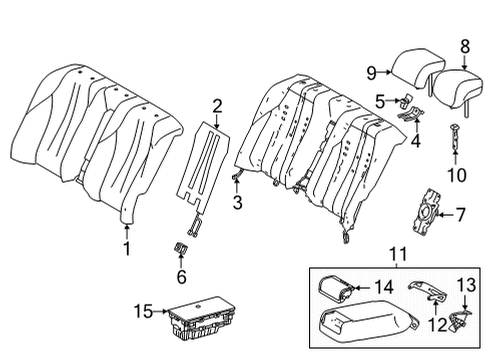 2021 Toyota Mirai Rear Seat Components Seat Back Heater Diagram for 87530-62050