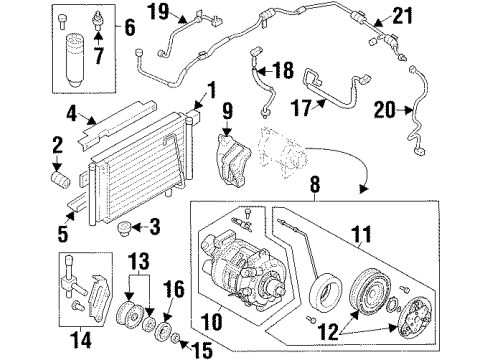 1996 Acura SLX Switches & Sensors Pulley, Idler With Cover Diagram for 8-97061-667-0