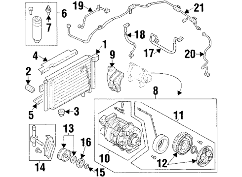 1996 Acura SLX Air Conditioner Evaporator Diagram for 8-97046-488-0