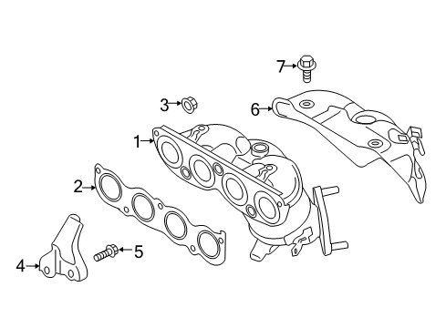 2020 Hyundai Elantra Exhaust Manifold Exhaust Manifold Catalytic Assembly Diagram for 28510-2ESB0