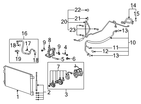 2011 Buick Enclave Air Conditioner Compressor Diagram for 20844676