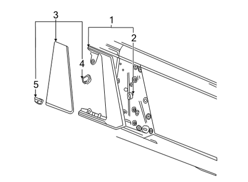 2022 Cadillac Escalade ESV Exterior Trim - Quarter Panel Front Molding Diagram for 84959517