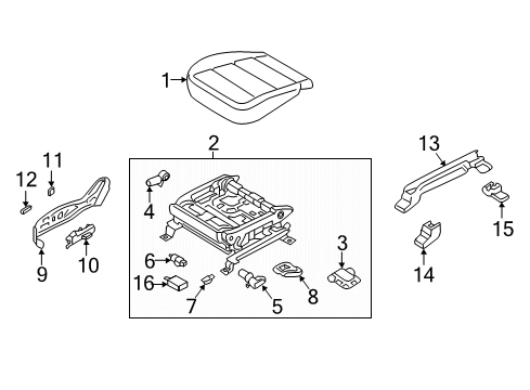 2021 Kia Telluride Passenger Seat Components Pad U Diagram for 88297D4000LBR