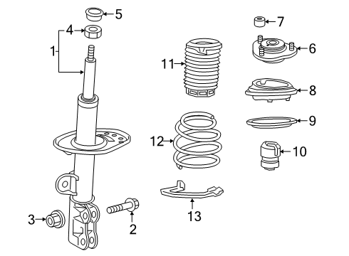 2022 Toyota Corolla Struts & Components - Front Strut Diagram for 48520-80730