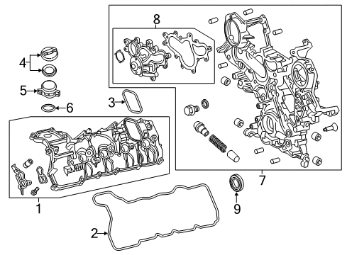 2017 Lexus RC F Valve & Timing Covers Gasket, Fuel Pump Spacer Diagram for 23224-36010