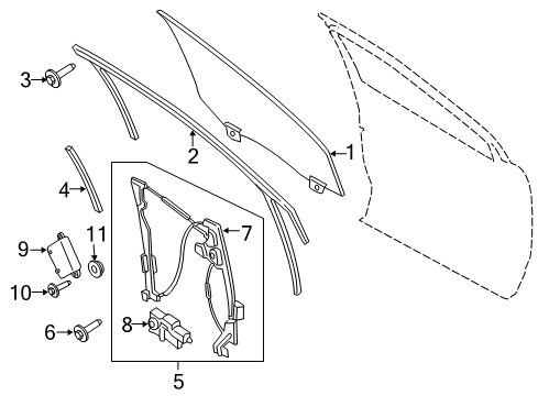 2016 Lincoln MKX Front Door Control Module Screw Diagram for -W705314-S437