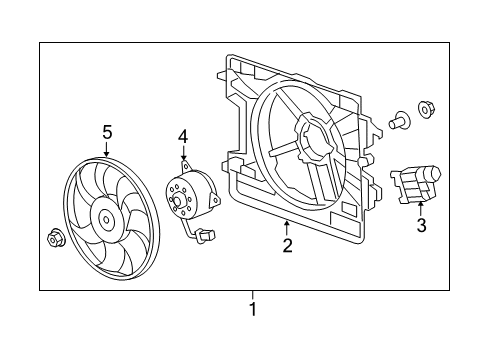 2008 Chevrolet HHR Cooling System, Radiator, Water Pump, Cooling Fan Fan Assembly Diagram for 15940324