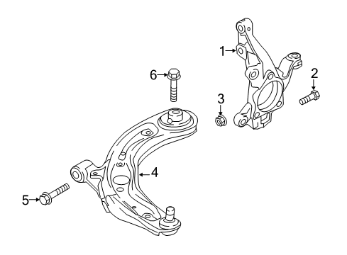 2018 Toyota Yaris iA Front Suspension Components, Lower Control Arm, Stabilizer Bar Knuckle Bolt Diagram for 90118-WB572