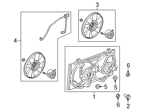 2011 Chevrolet Camaro Cooling System, Radiator, Water Pump, Cooling Fan Fan & Motor Bushing Diagram for 92225591