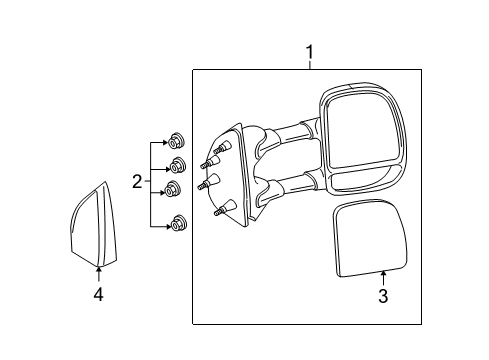 2008 Ford E-350 Super Duty Outside Mirrors Mirror Assembly Diagram for 7C2Z-17682-CA