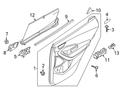 2016 Hyundai Santa Fe Sport Interior Trim - Rear Door Weatherstrip-Rear Door Belt Inside RH Diagram for 83241-2W000