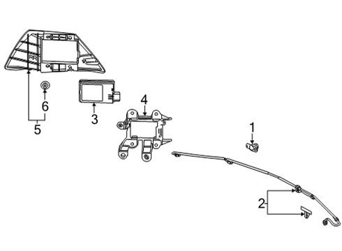 2022 Honda Civic Electrical Components - Rear Bumper *39680-TZA-J11ZZ Diagram for 39680-TZA-J11YB
