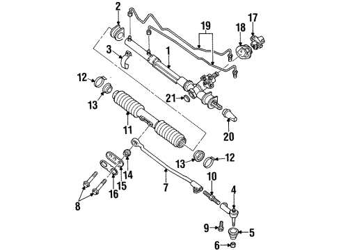 1992 Oldsmobile Achieva P/S Pump & Hoses, Steering Gear & Linkage Gear Kit, Steering(Partial)(Remanufacture) Diagram for 26046148