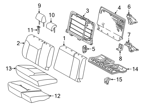 2019 Toyota Tacoma Rear Seat Components Seat Back Frame Diagram for 71018-04030