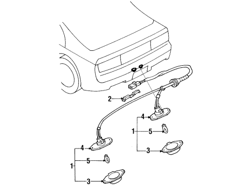 1995 Nissan 300ZX Bulbs Lamp Assembly-Licence Diagram for B6510-30P00