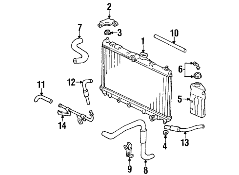 1993 Honda Prelude Radiator & Components Radiator Diagram for 19010-P14-505