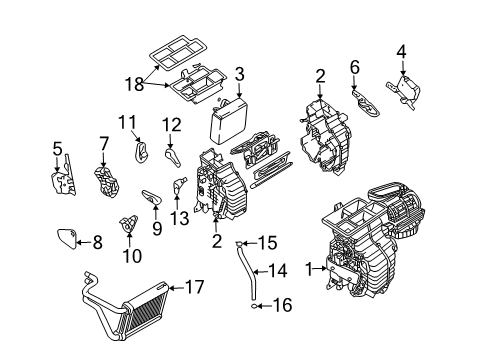 2007 Kia Sportage Air Conditioner Core Assembly-Heater Diagram for 971382E100