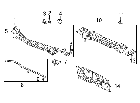 2002 Acura TL Cowl Valve, Drain Diagram for 74231-S84-A00