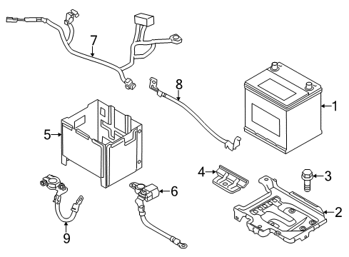 2015 Hyundai Elantra Battery Battery Sensor Assembly Diagram for 37180-3X300