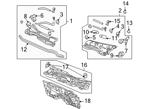 2005 Honda Accord Cowl Grommet, Cowl Top Diagram for 90603-S7S-003