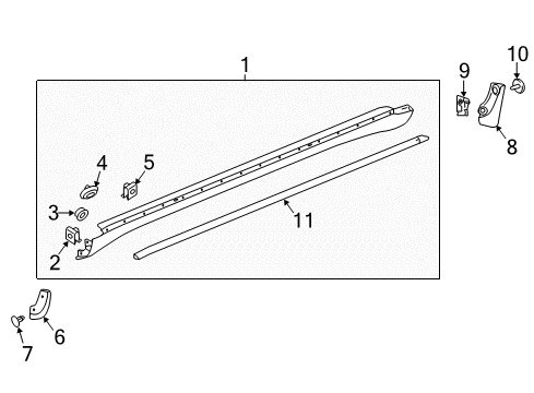 2020 Buick Enclave Exterior Trim - Pillars, Rocker & Floor Rocker Molding Diagram for 84514686