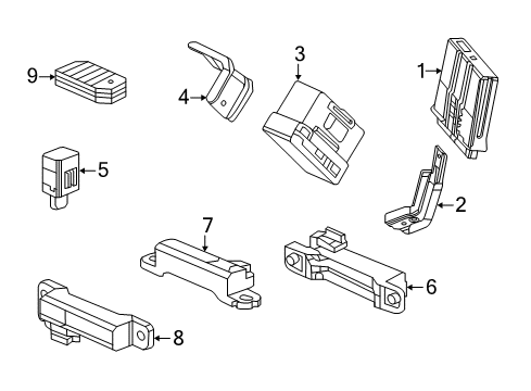 2014 Honda Odyssey Keyless Entry Components Control Unit Diagram for 38329-TK8-A01