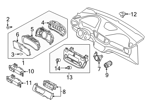 2019 Hyundai Ioniq A/C & Heater Control Units Cluster Assembly-Instrument Diagram for 94033-G2310