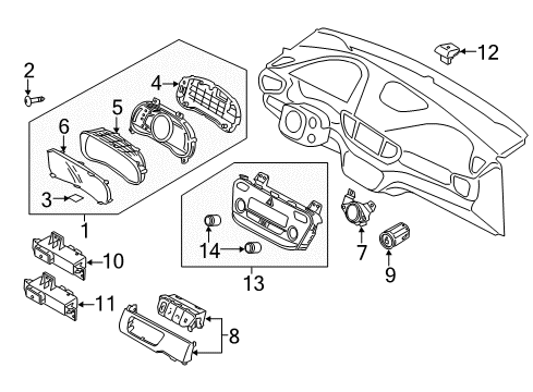 2018 Hyundai Ioniq Instruments & Gauges Cluster Assembly-Instrument Diagram for 94023-G2600