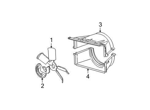 1998 GMC C1500 Cooling System, Radiator, Water Pump, Cooling Fan Clutch Asm, Fan Blade Diagram for 22149834