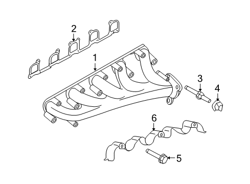 2006 Dodge Ram 1500 Exhaust Manifold Exhaust Manifold Diagram for 5037122AC