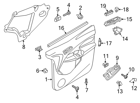 2021 Ford Transit Connect Interior Trim - Front Door Handle, Inside Diagram for KT1Z-6122600-B