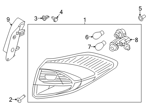 2017 Hyundai Tucson Bulbs Lamp Assembly-Rear Combination Outside, LH Diagram for 92401-D3010