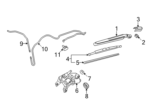 2011 Chevrolet Equinox Wiper & Washer Components Washer Nozzle Diagram for 23148299