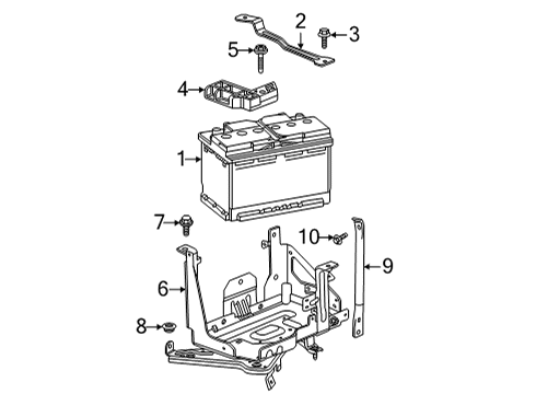 2022 GMC Sierra 2500 HD Battery Hold Down Diagram for 84701830