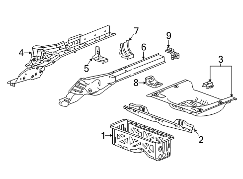 2016 Chevrolet Cruze Rear Body - Floor & Rails Floor Pan Diagram for 39131444