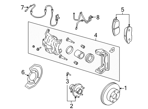 2005 Nissan 350Z Front Brakes Piston-Cylinder Diagram for 41121-12U01