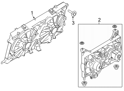 2020 Ford F-150 Cooling System, Radiator, Water Pump, Cooling Fan Fan Assembly Diagram for HL3Z-8C607-A